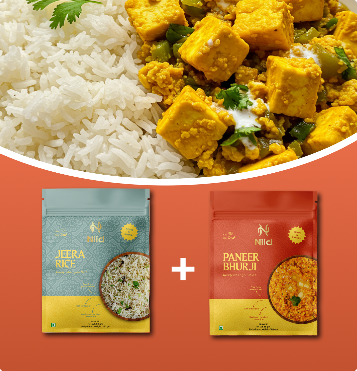 Jeera Rice & Paneer Bhurji