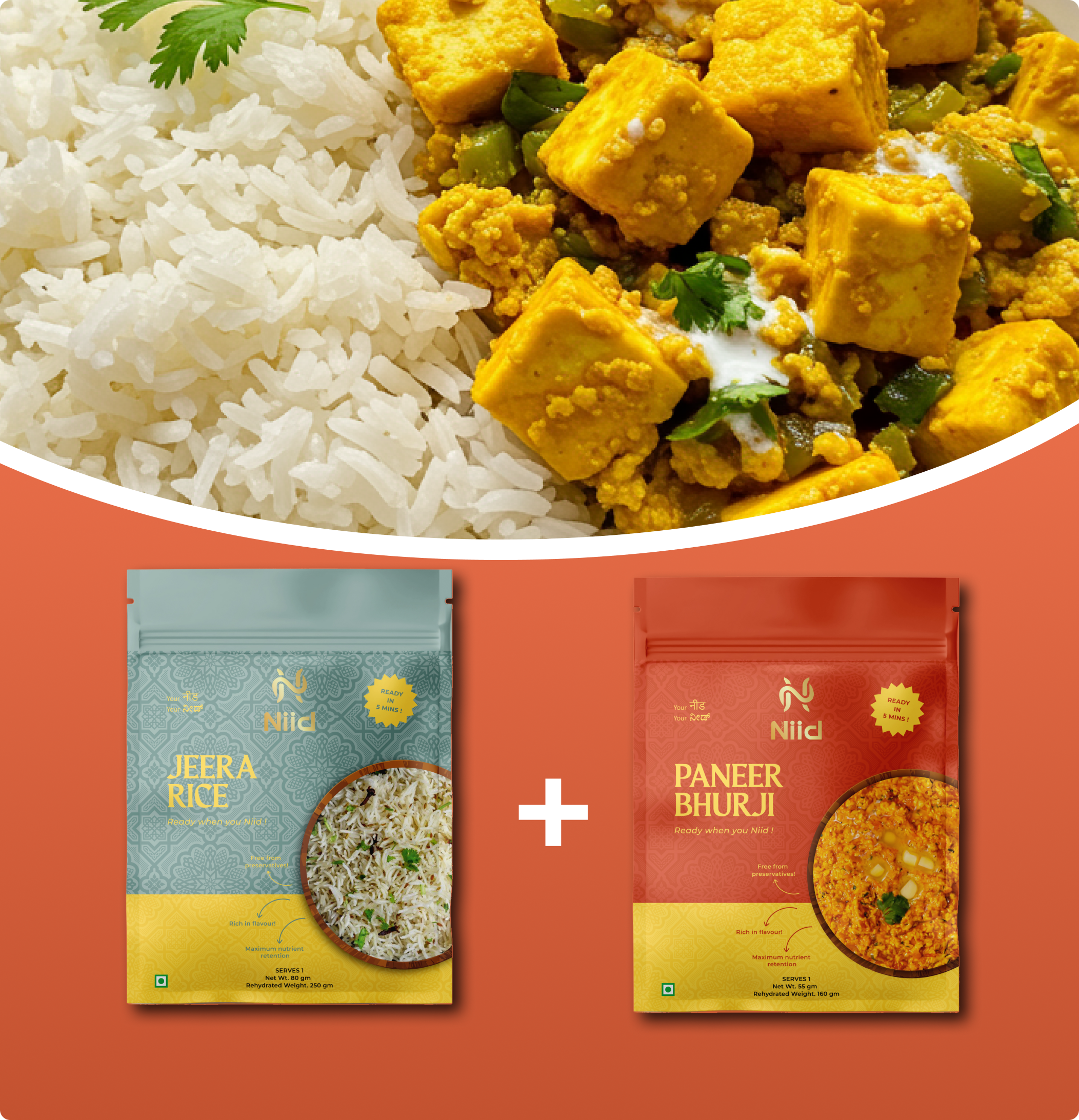 Jeera Rice & Paneer Bhurji